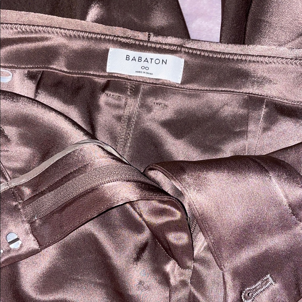 Babaton Satin Cargo Pants in Rich Brown